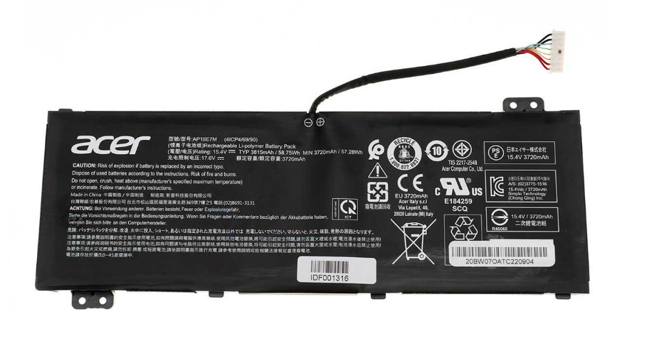 Аккумулятор для ноутбука Acer Aspire A715-74G 3815 mAh 154V 59 Wh