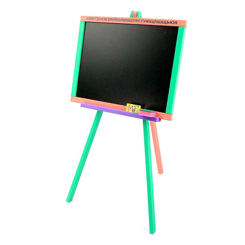 Мольберт Мася 2в1 двухсторонний магнитный и для мелков Зеленый/Розовый (9879)