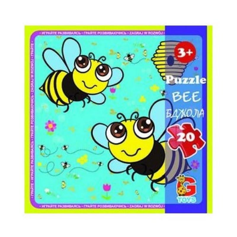 Пазлы детские картонные G-Toys Насекомые 20 эл. (IP-177-P-1012)