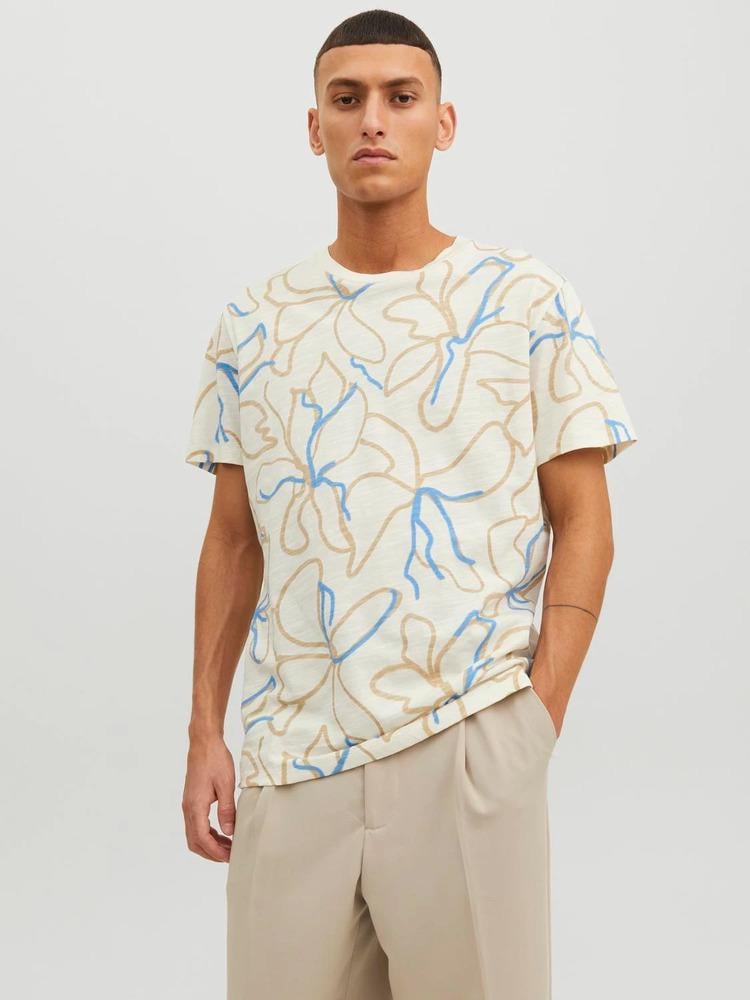 Футболка Jack & Jones 12203764x67 мужская L Кремовый (191633-3)