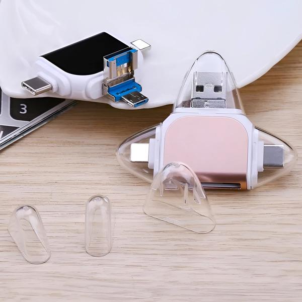 Картридер 4в1 USB-A/Type-C/Micro-USB/Lightning (D00512) - фото 3