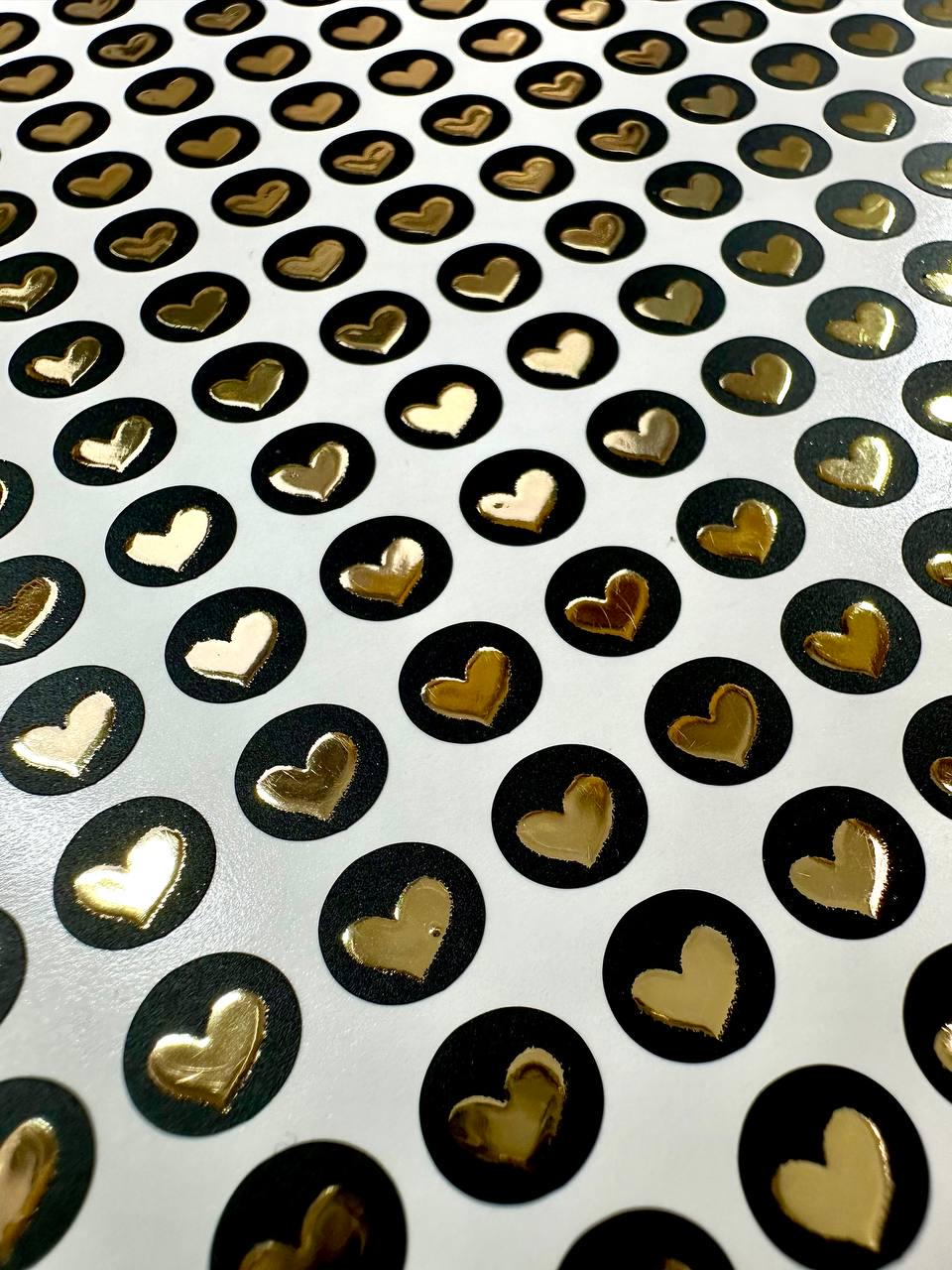 Наклейки для карт лояльности с 3D золотом 200 шт. Черный