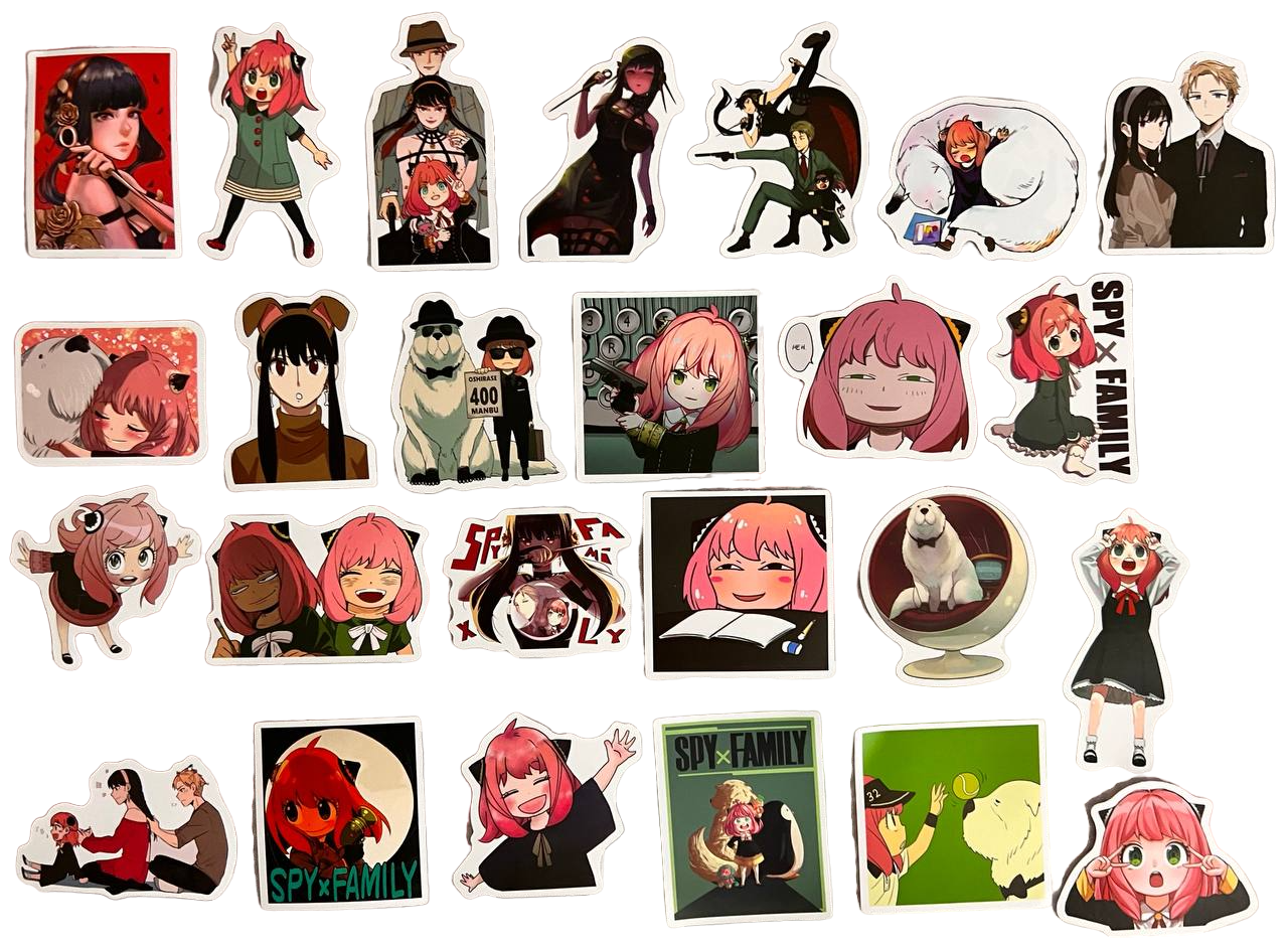 Набор виниловых стикеров манга Семья шпиона 25 шт. (98186) Набор виниловых стикеров манга Семья шпиона 25 шт. (98186)