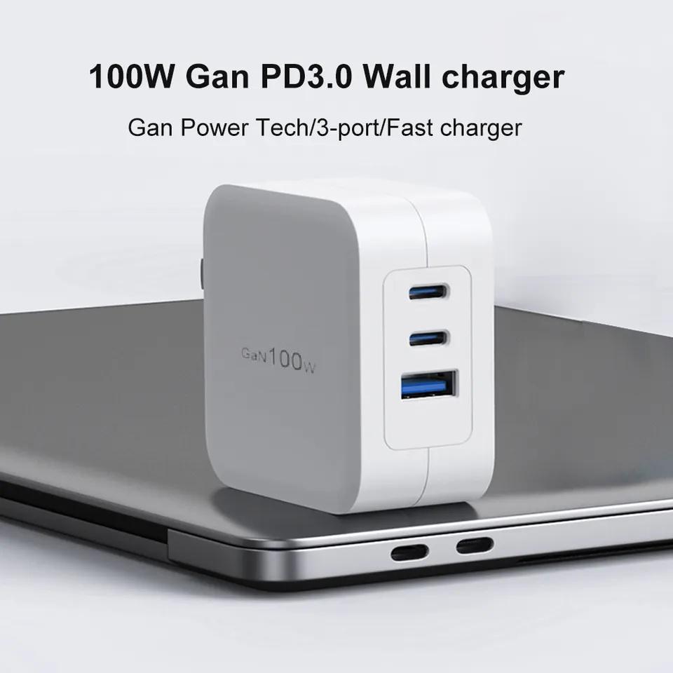 Пристрій мережевий зарядний VHG GaN 2хUSB-C/USB-A 100 Вт White - фото 2