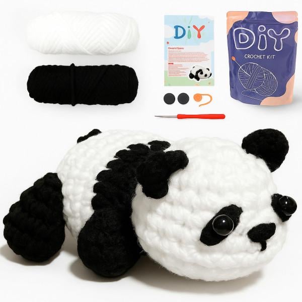 Набор для вязания крючком Панда с пряжей и крючками видео-инструкции