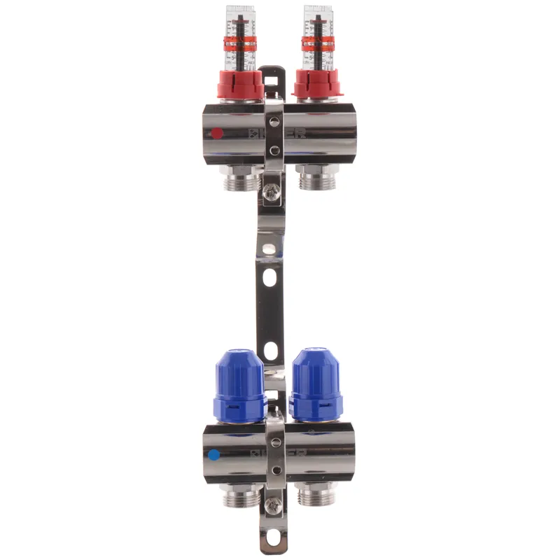 Колекторний блок з витратомірами KOER KR.1110-02 1"x2 WAYS (KR2639) Колекторний блок з витратомірами KOER KR.1110-02 1"x2 WAYS (KR2639)