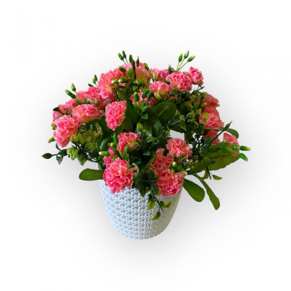 Букет гвоздики малой в кашпо ПЛАСТМАКС Розовый (R0404) - фото 1 Букет гвоздики малой в кашпо ПЛАСТМАКС Розовый (R0404) - фото 1