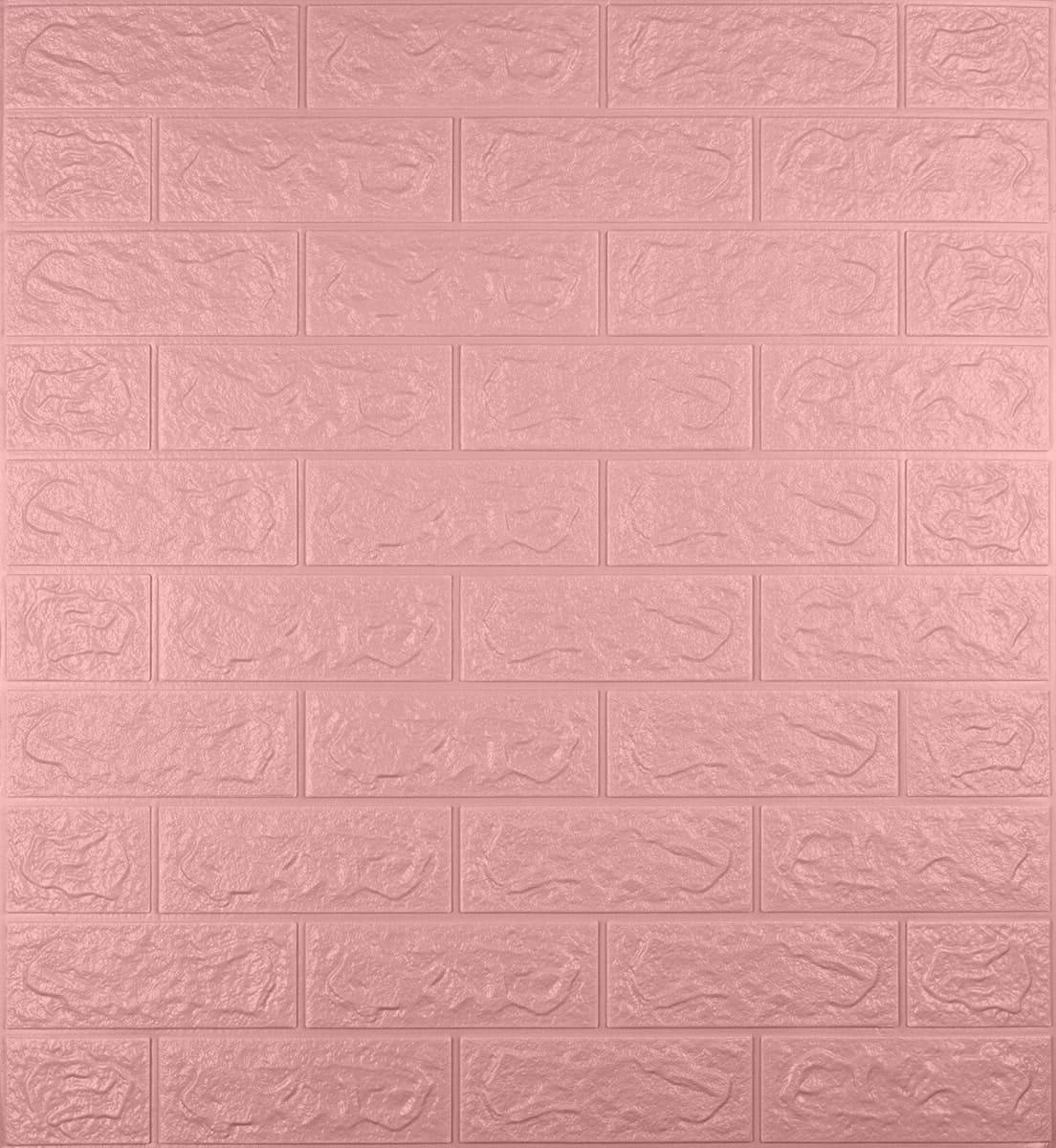3D-панель декоративна самоклеюча під цеглу 700x770x5 мм Рожевий (98)
