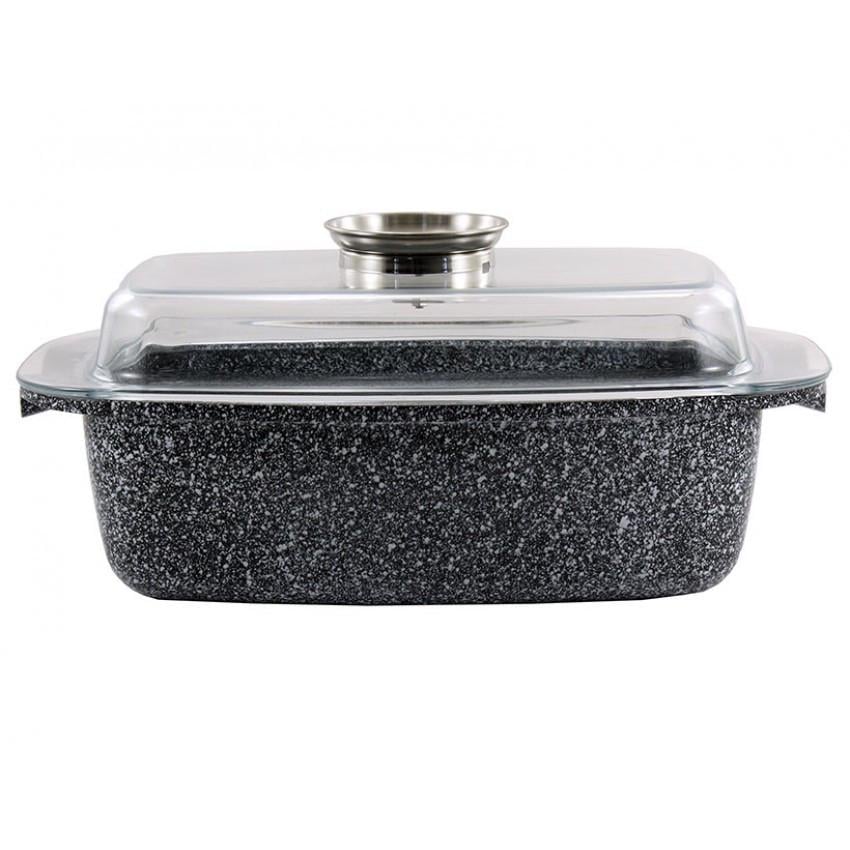 Гусятниця зі скляною кришкою ZAUBERG SN-0832 з мармуровим покриттям 5,5 л (1664392588)