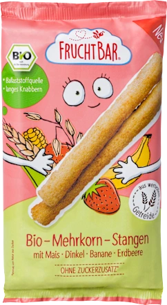 Палочки с кукурузой FruchtBar Bio многозерновые полбой просом бананом и клубникой от 8 месяцев 30 г (28131997)