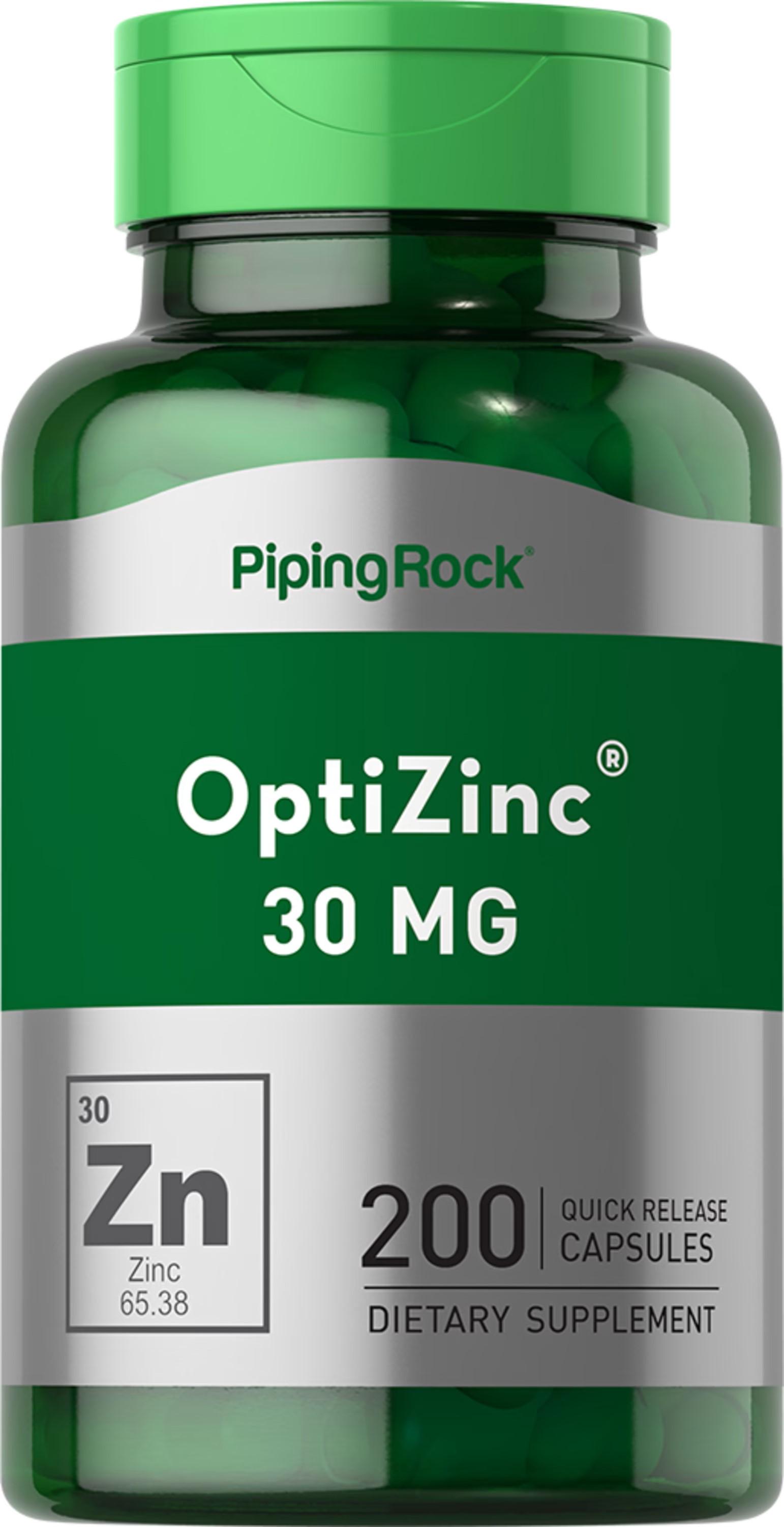 Цинк Piping Rock OptiZinc 30 mg 200 quick release capsules