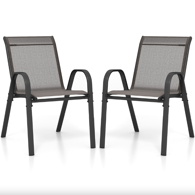 Комплект садовых стульев Costway Patio с подлокотниками Серый (4860)