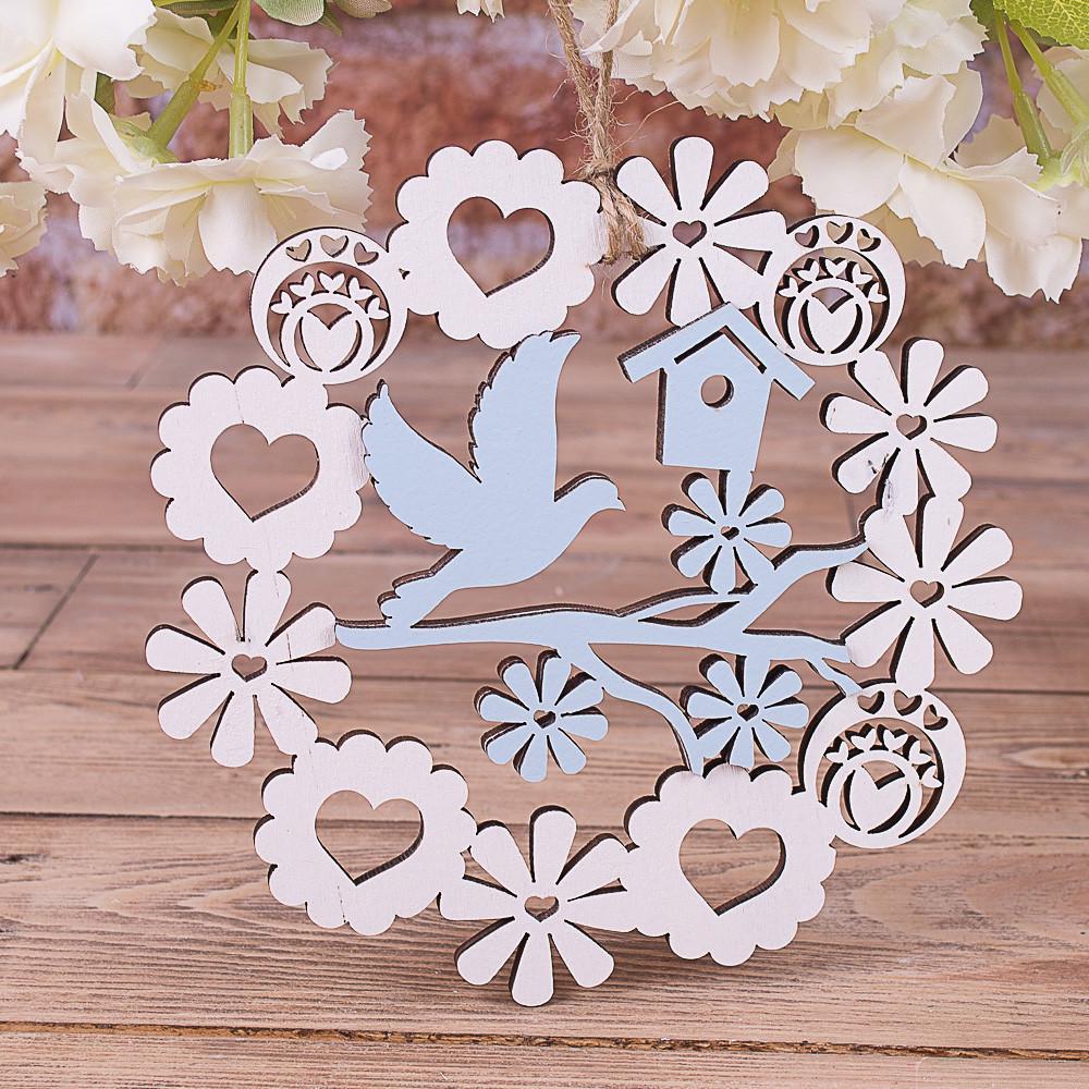 Подвеска ажурная Птичка Голубой (335)