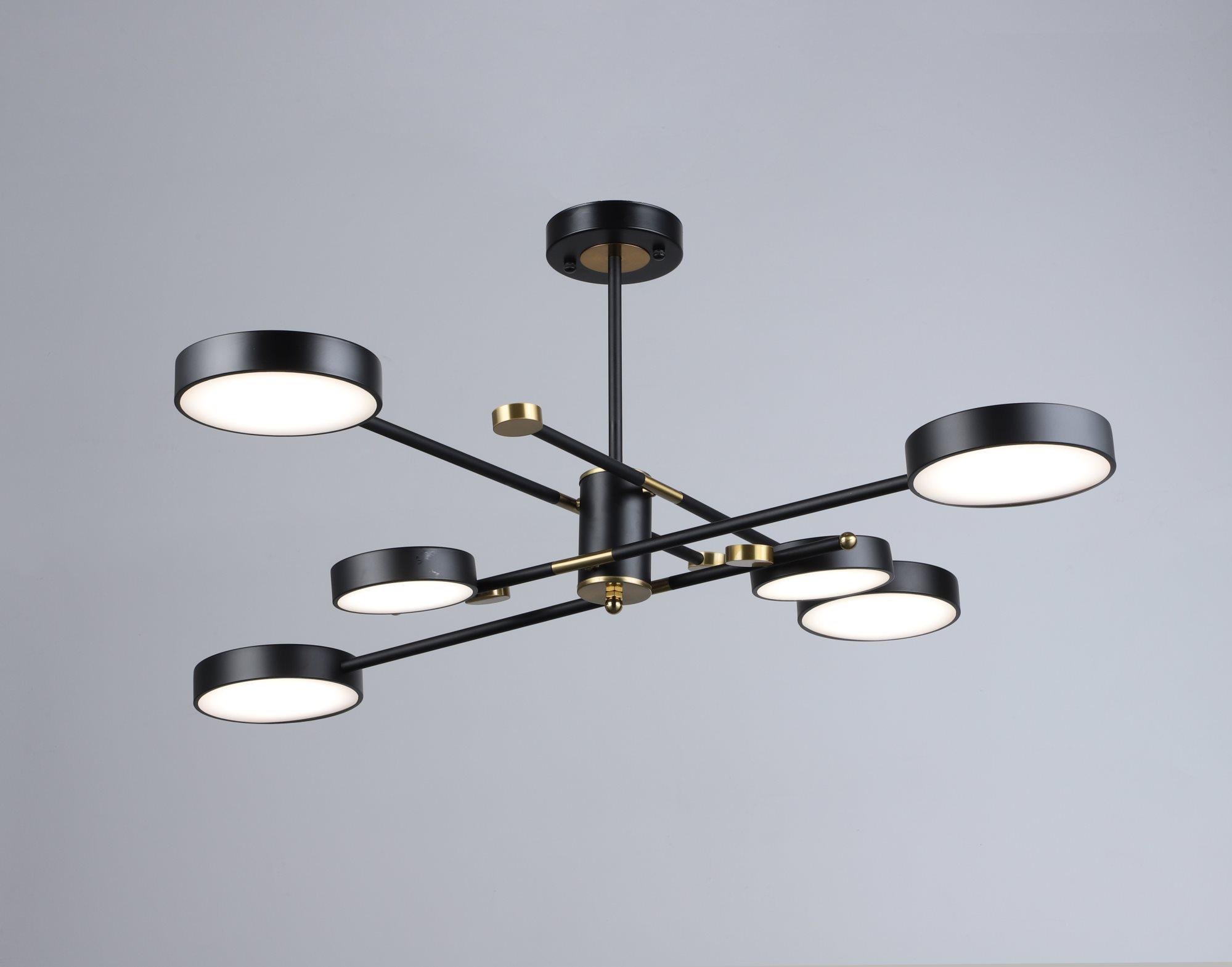 Люстар светодиодная акриловая Sirius B YH1124/6 BK/COP