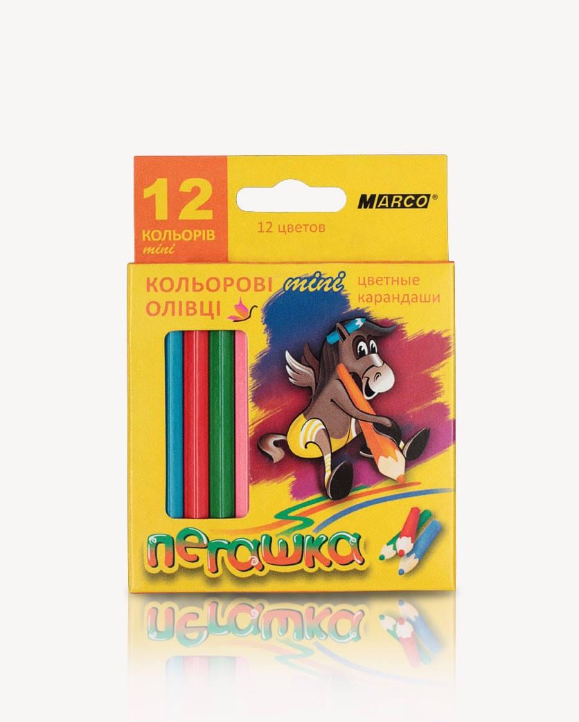 Набор цветных карандашей мини Marco Пегашка 12 цветов (MAR-1010-12-H)