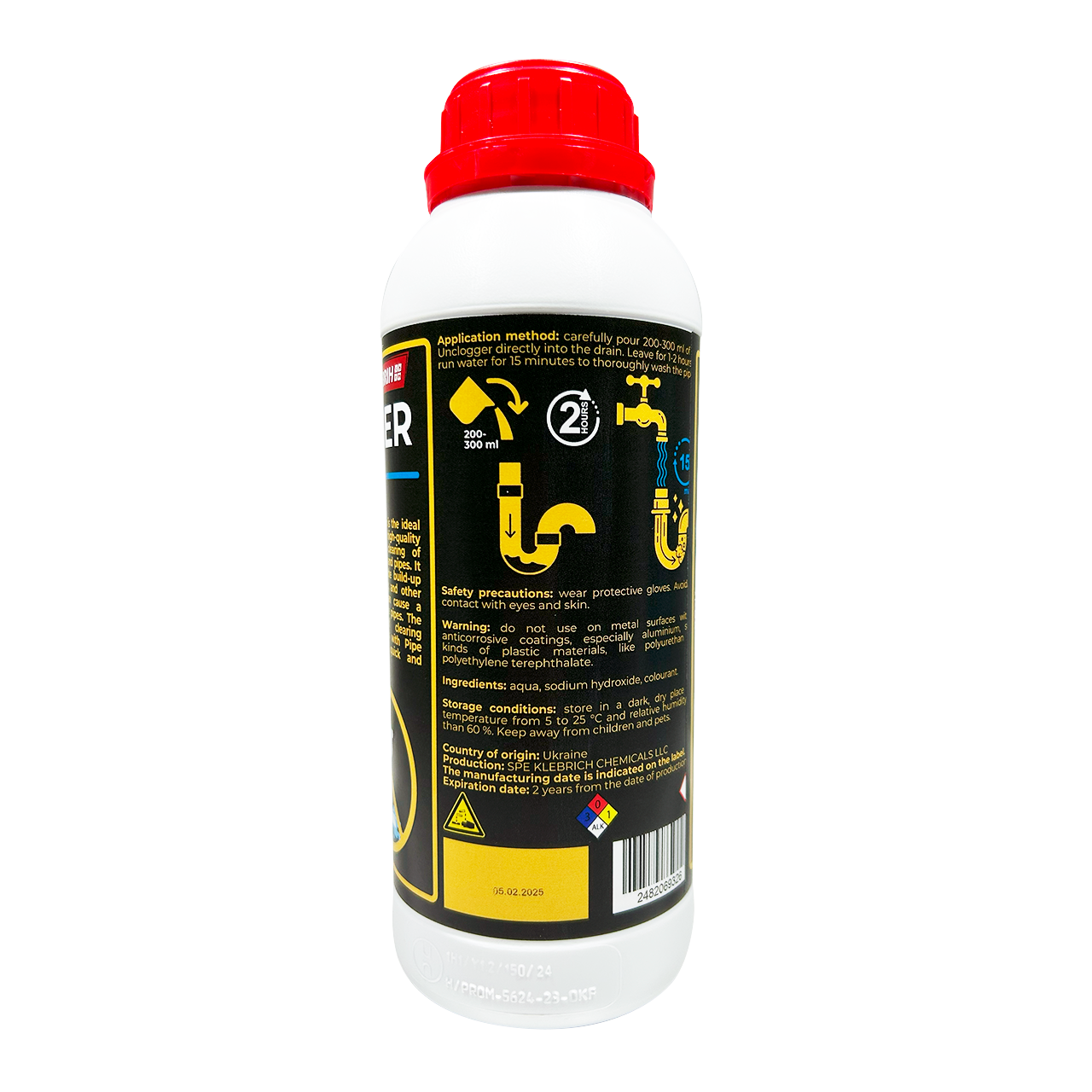 Концентрированная жидкость для прочистки труб канализации Pipe Unclogger 1 л (2482069326) - фото 3 Концентрированная жидкость для прочистки труб канализации Pipe Unclogger 1 л (2482069326) - фото 3