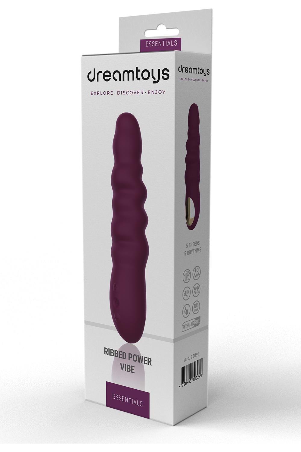 Классический вибратор рельефный Dream Toys Essentials Ripped Power Vibe Фиолетовый (DT103247)
