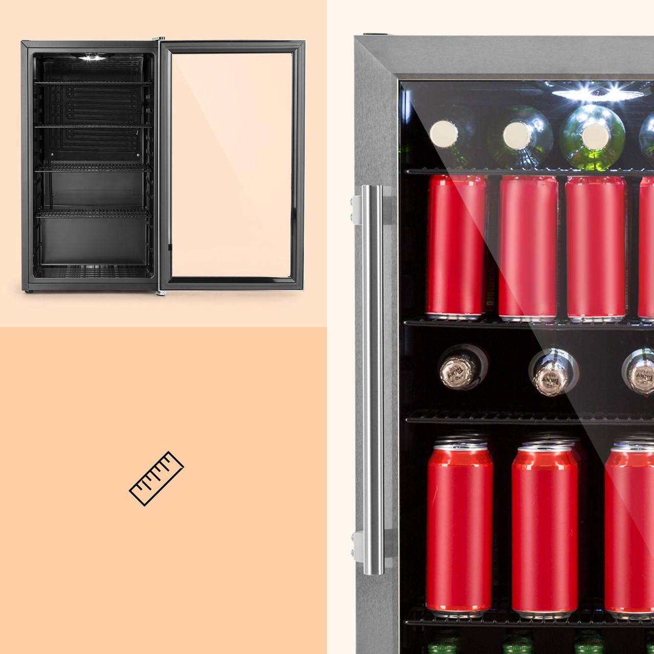 Холодильник вітрина KLARSTEIN Beersafe панорамні скляні двері з нержавіючої сталі 3XL 98 л 4 полиці - фото 2 Холодильник вітрина KLARSTEIN Beersafe панорамні скляні двері з нержавіючої сталі 3XL 98 л 4 полиці - фото 2