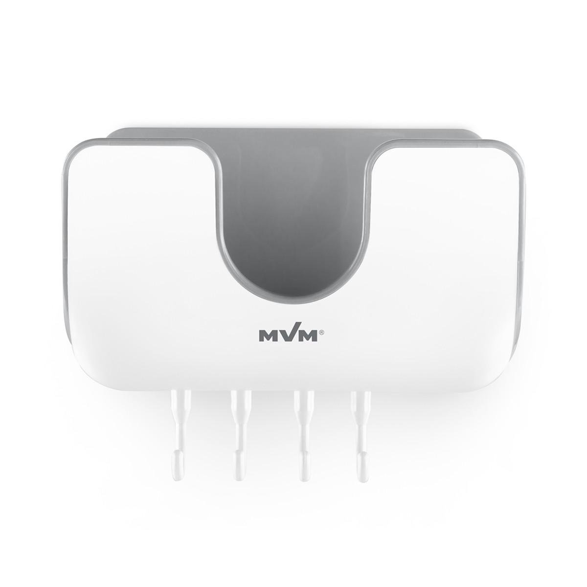 Настенный держатель с крючками клейкий MVM KP-10 White/Gray