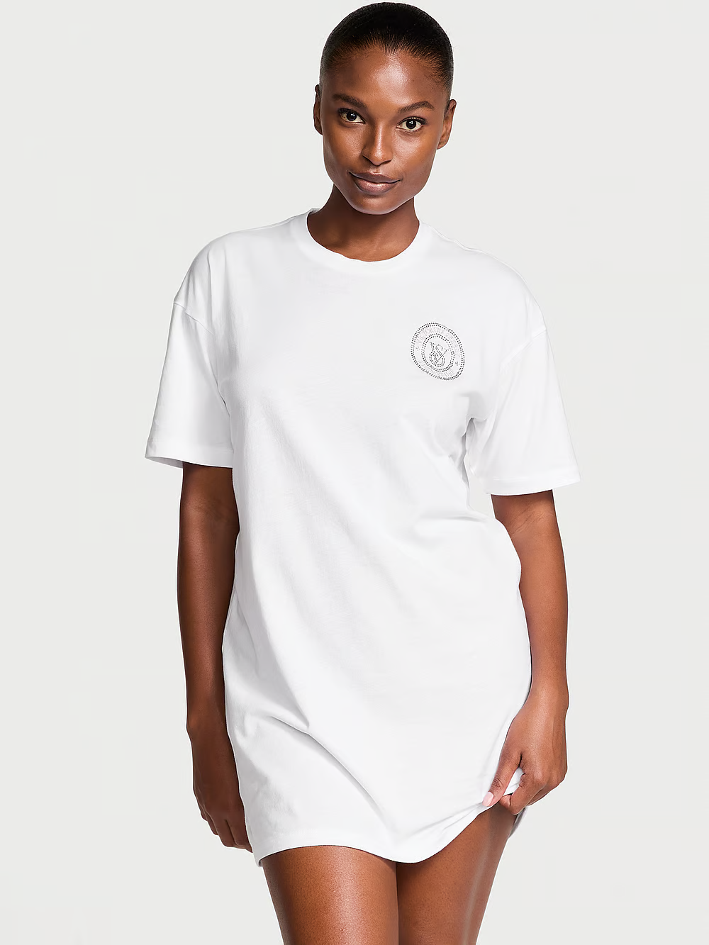 Сорочка Victoria's Secret 100% Cotton Oversize Sleep Tee бавовняна XS/S Білий (25263147)