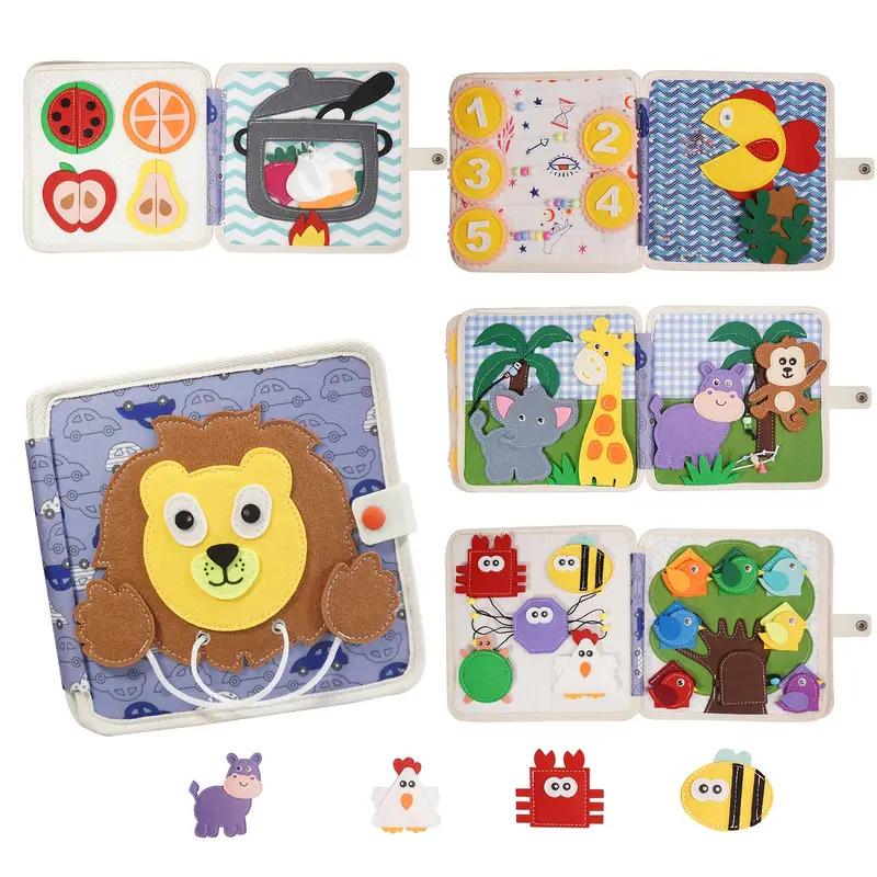 Бизибук Монтессори развивающая тактильная детская книга из фетра Лев (25788707)