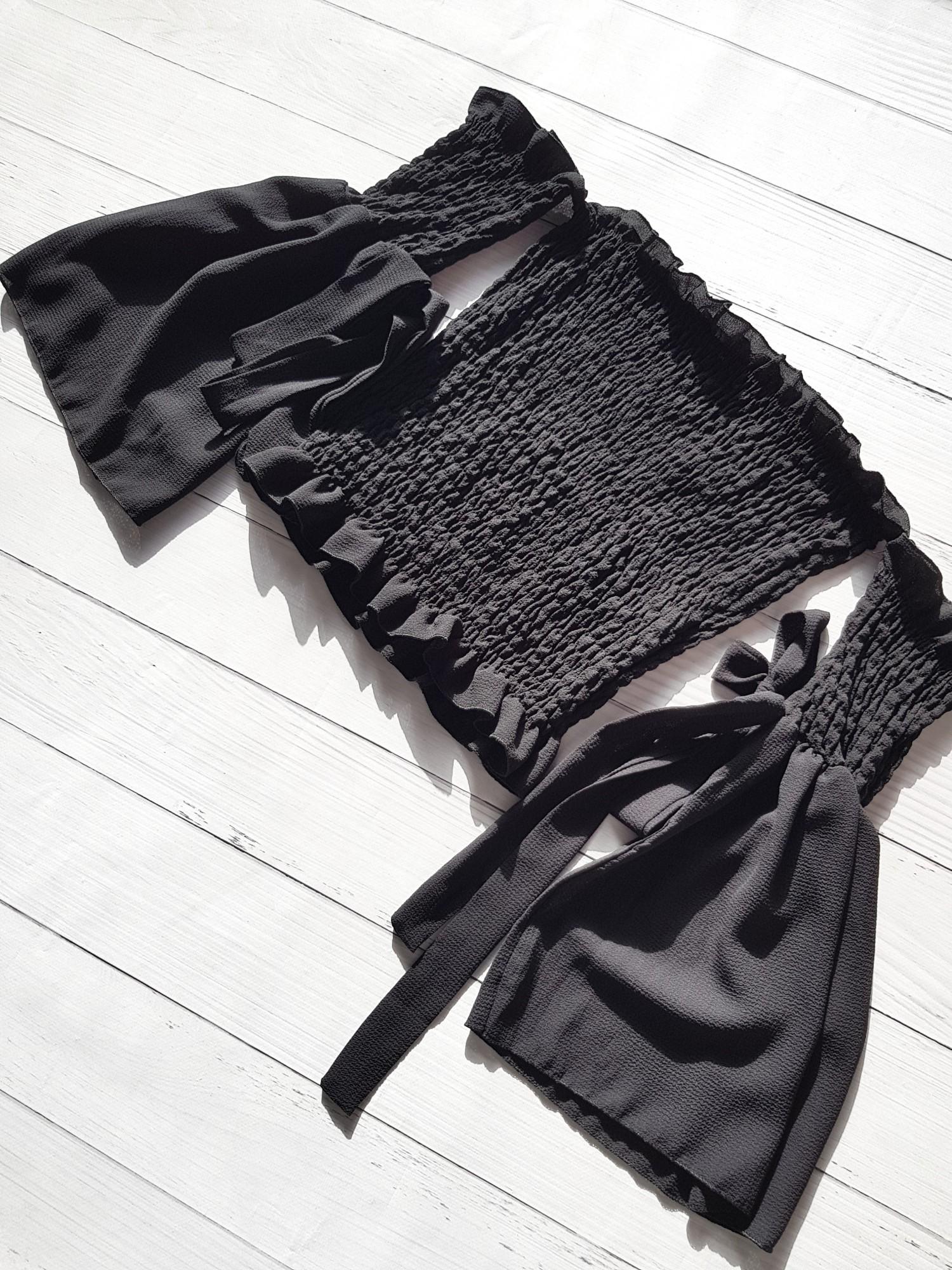 Топ женский Boohoo с широкими рукавами XS Черный (10286/40)