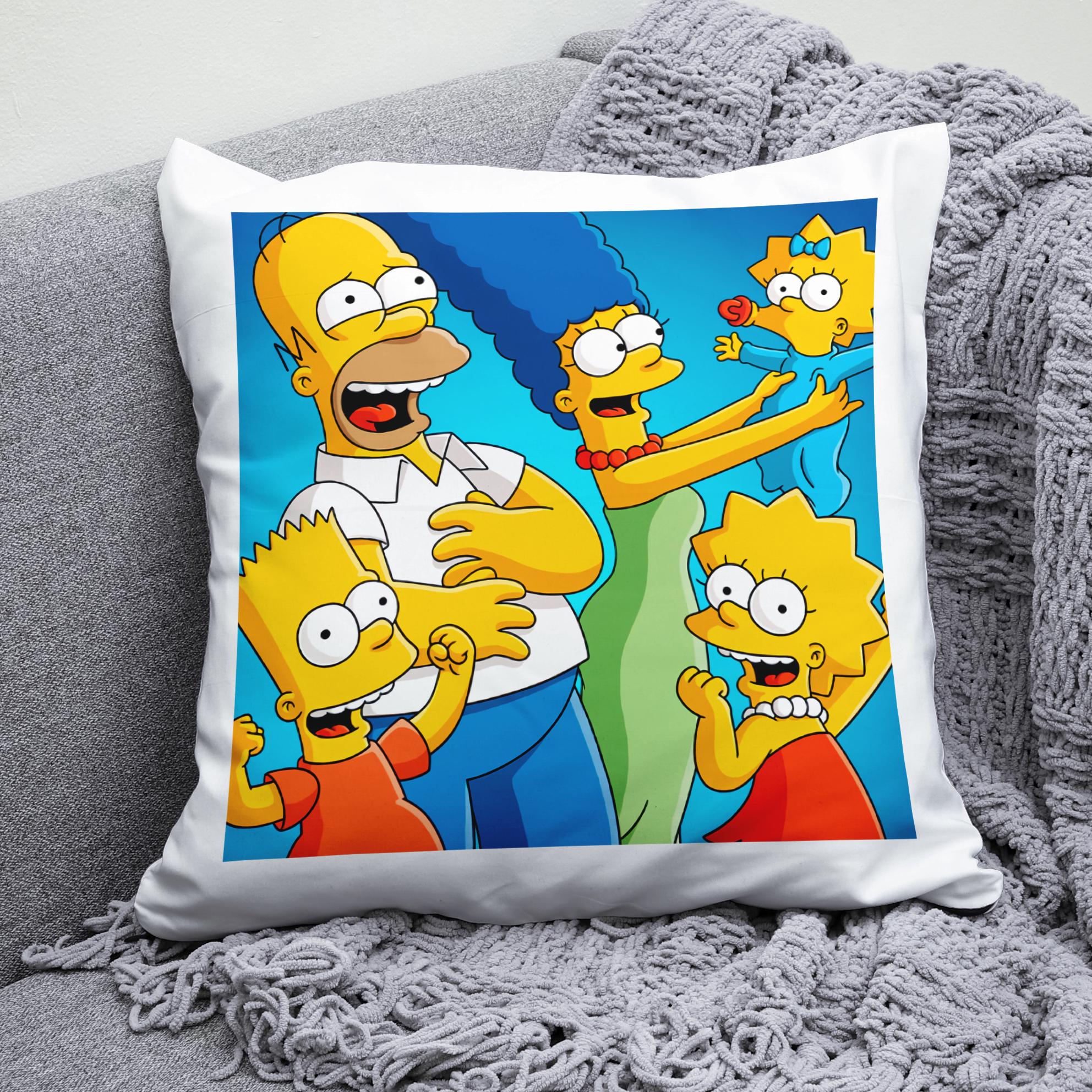 Плюшевая подушка квадрат с принтом The Simpsons