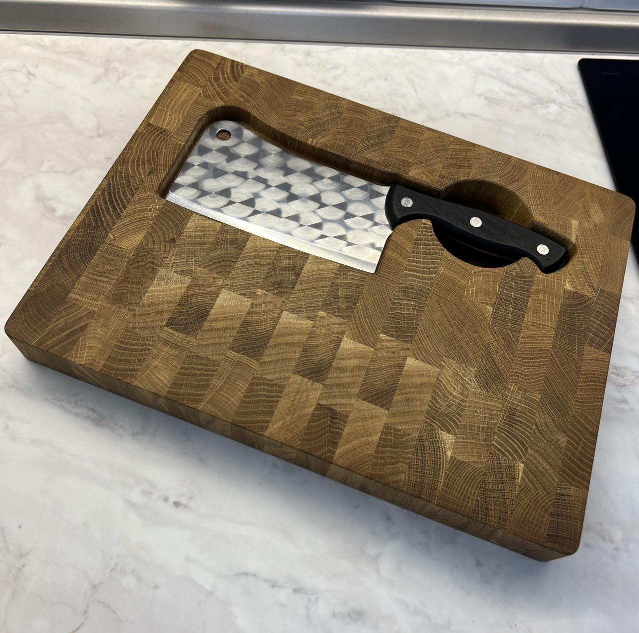 Набір кухонний DS29 дошка обробна торцева дубова з тяпкою Луска 2 пр. (27722351)