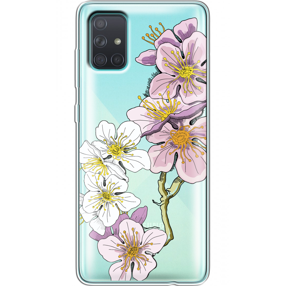 Чохол BoxFace Samsung A715 Galaxy A71 Cherry Blossom Прозорий силікон (38850-cc4-38850)