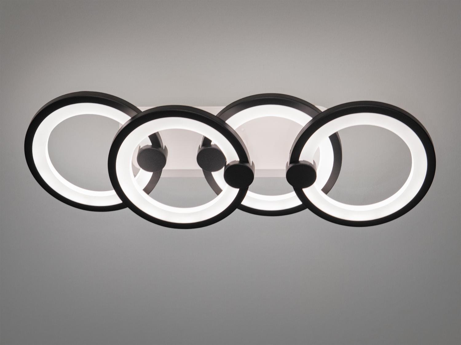 Люстра світлодіодна Diasha з пультом/димером/підсвічування 65W Чорний (H8022/2+2BK LED 3color dimmer)