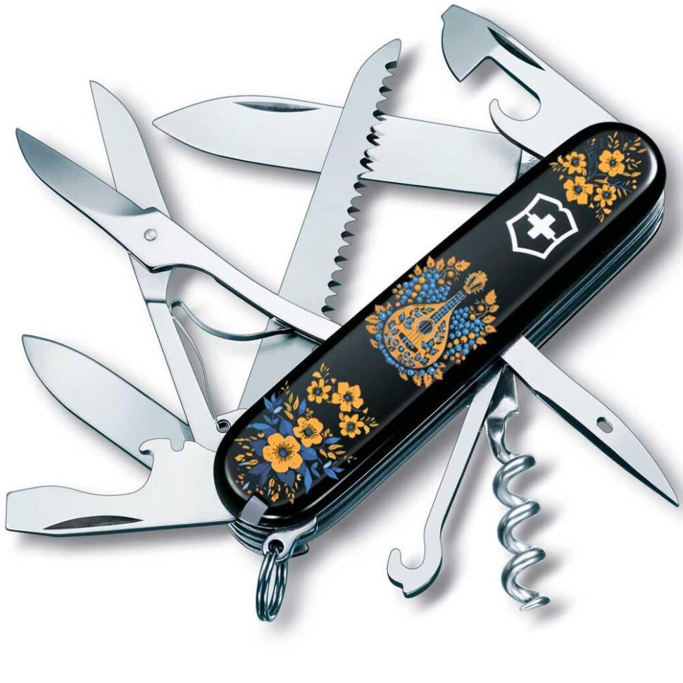 Нож складной многофункциональный Victorinox HUNTSMAN UKRAINE Украинские мотивы 15 функций 91x26x21 мм (Vx13713.3_T1370u) Нож складной многофункциональный Victorinox HUNTSMAN UKRAINE Украинские мотивы 15 функций 91x26x21 мм (Vx13713.3_T1370u)