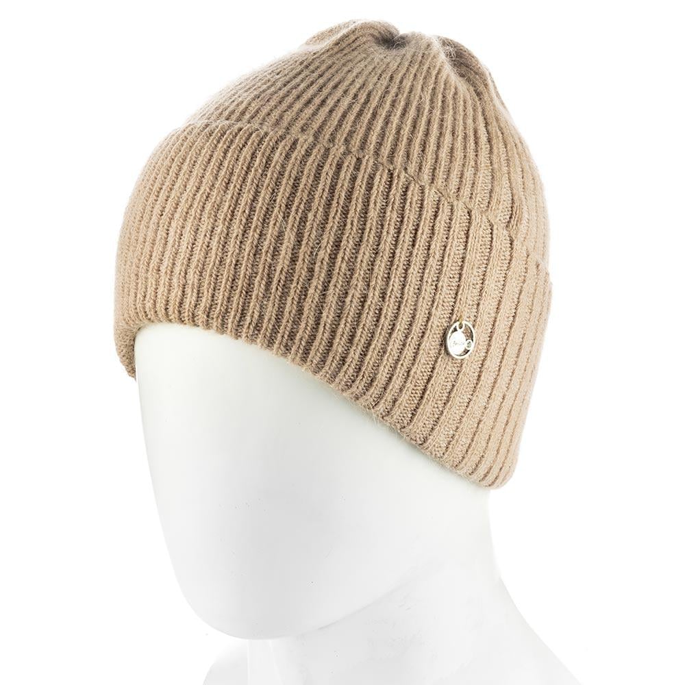 Шапка женская ангоровая сверху собрана Atrics WH909 утепленная флисом с отворотом Лама - фото 1