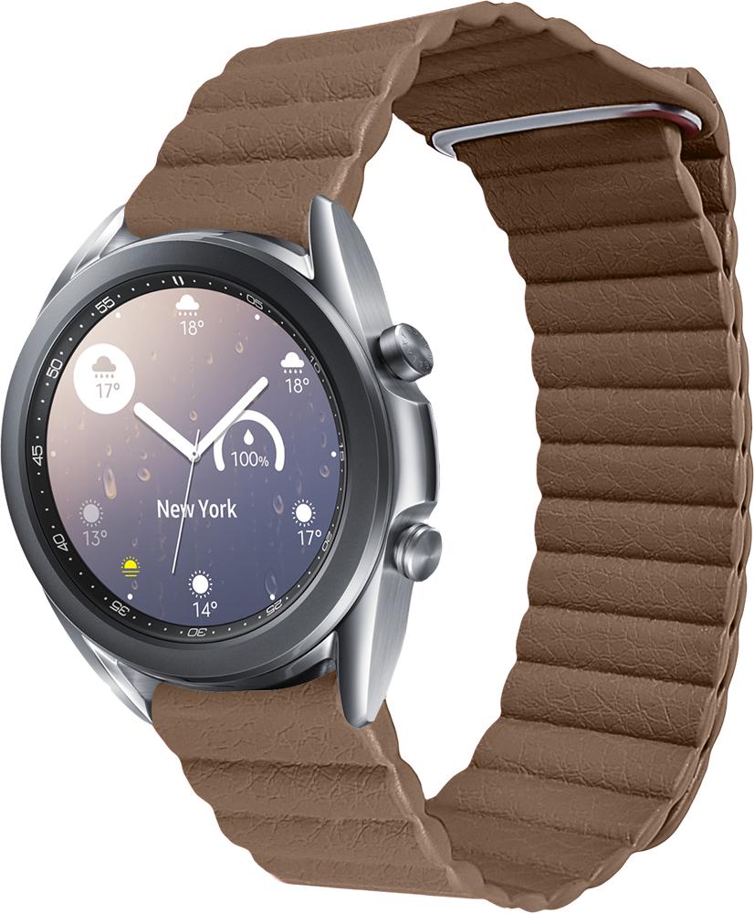 Ремешок кожаный Genis для Galaxy Watch 3 41 мм Brown (26491-30)