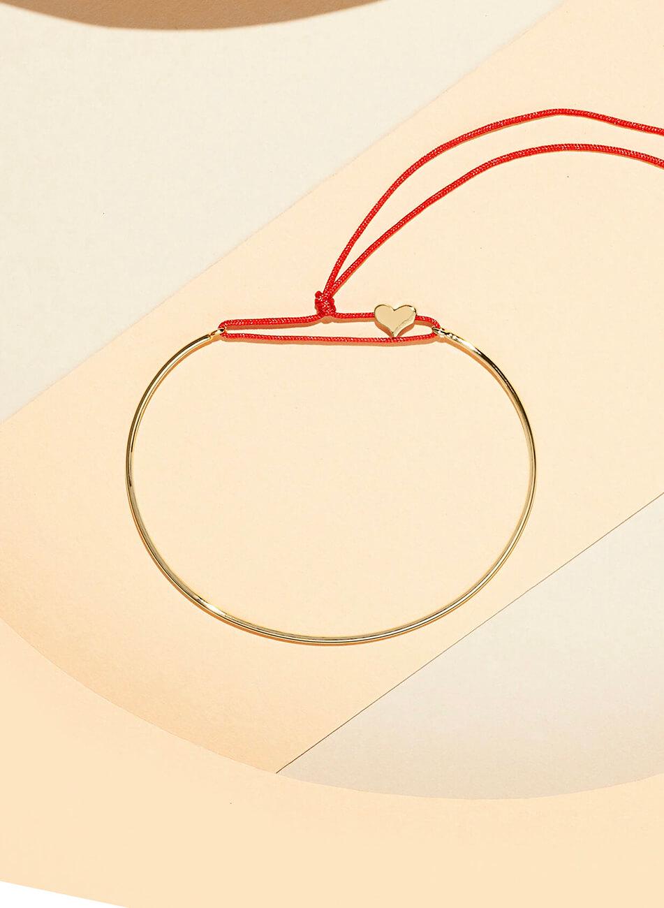 Браслет Бажань з підвіскою Сердечко yellow жіночий IVA JEWELRY золотий One size
