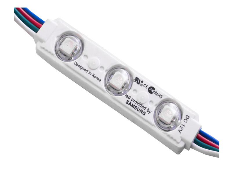 Светодиодный модуль с линзой SMD5050 3 LED 12В 0.72Вт IP65 RGB (2115)
