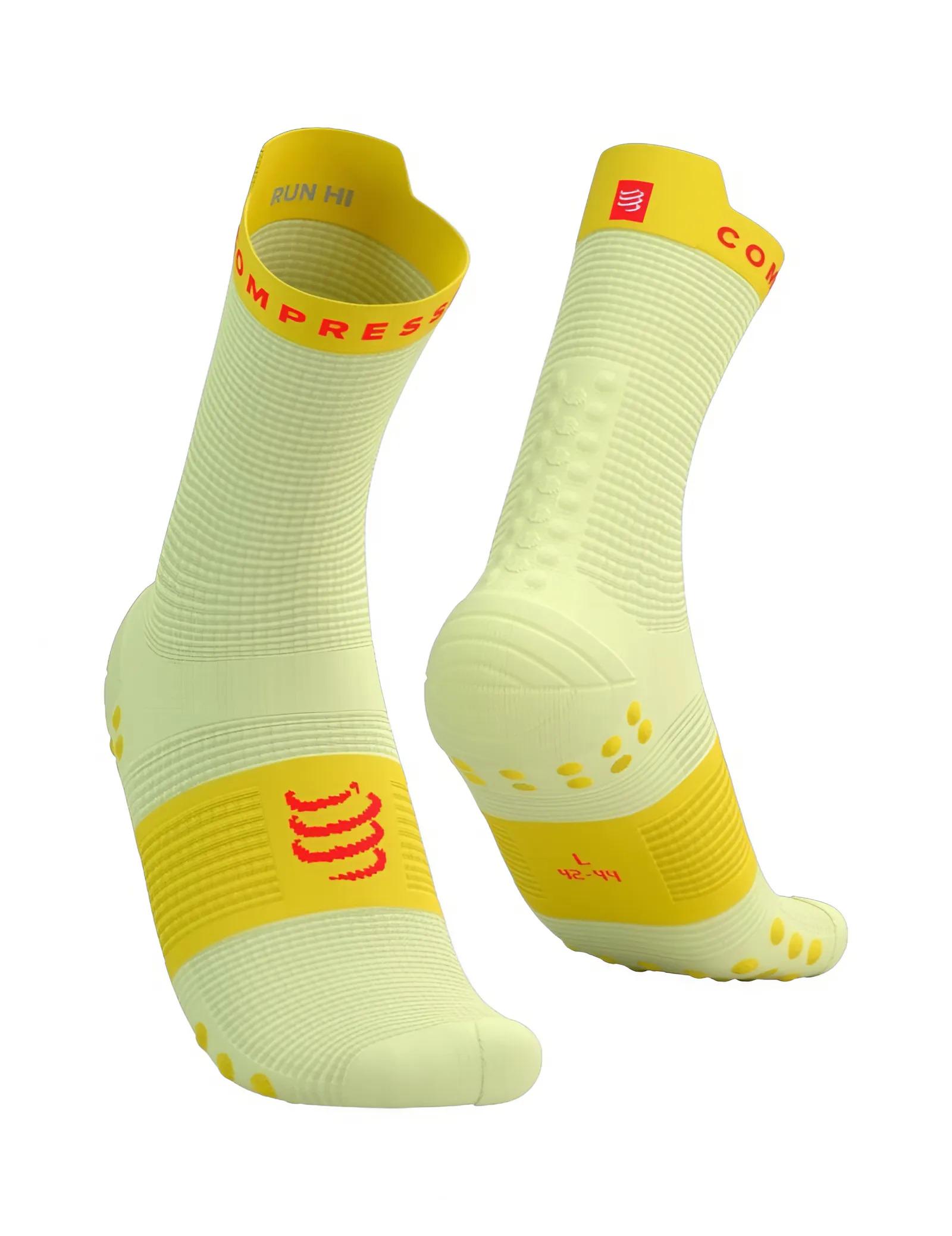 Носки компрессионные Compressport XU00046B7033T1 Pro Racing Socks v4.0 Run High р. Т1 Elf Yellow/Fluo Red (26712383)