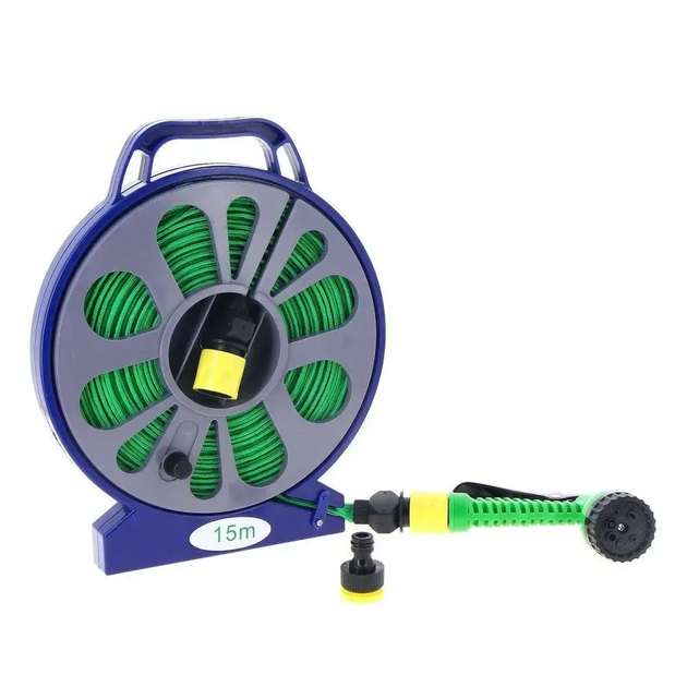 Шланг поливочный с катушкой и распылителем 15 м