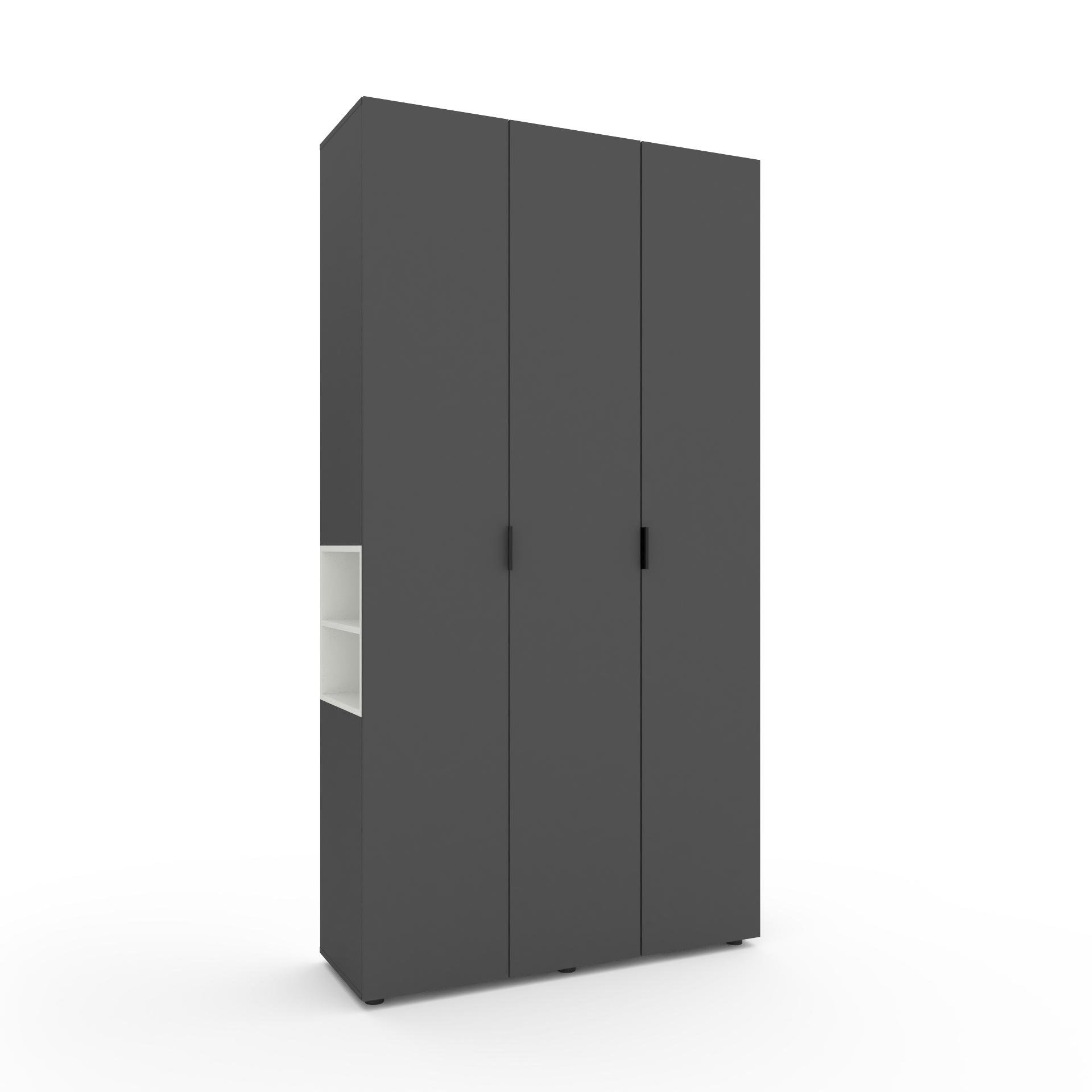 Шкаф Metkas Home A015L ЛДСП 1200x420x2300 мм Антрацитовый/Белый Снег