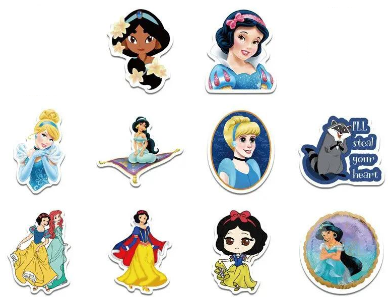 Набор наклеек Принцессы Дисней для гаджета/телефона 10 шт. (10014)