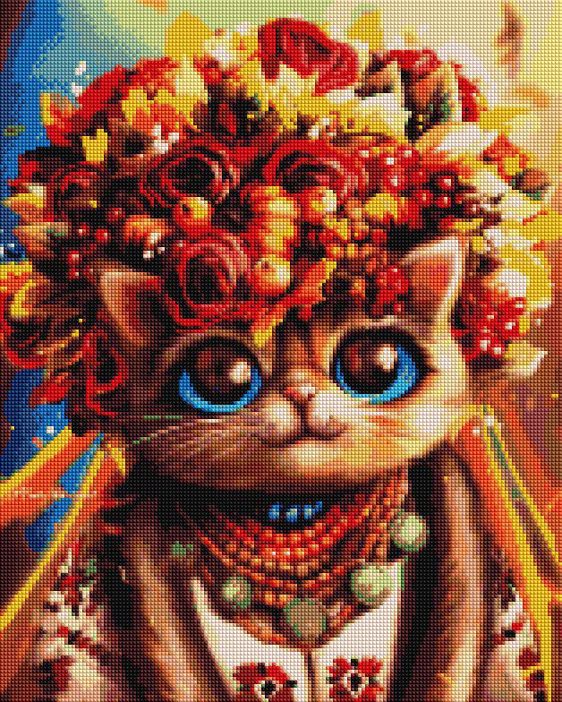 Алмазная мозаика Brushme Осенняя Киса 40x50 см (DBS1083)