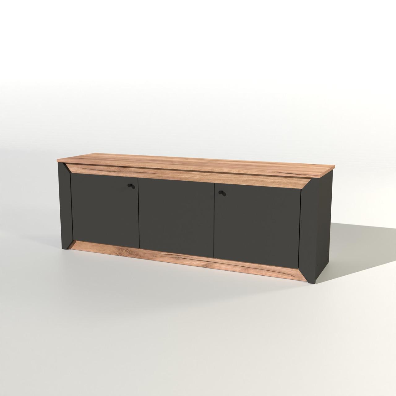 Тумба под телевизор Эверест Нордик ТВ-1500 Графит/Дуб крафт золотой (DTM-5542)