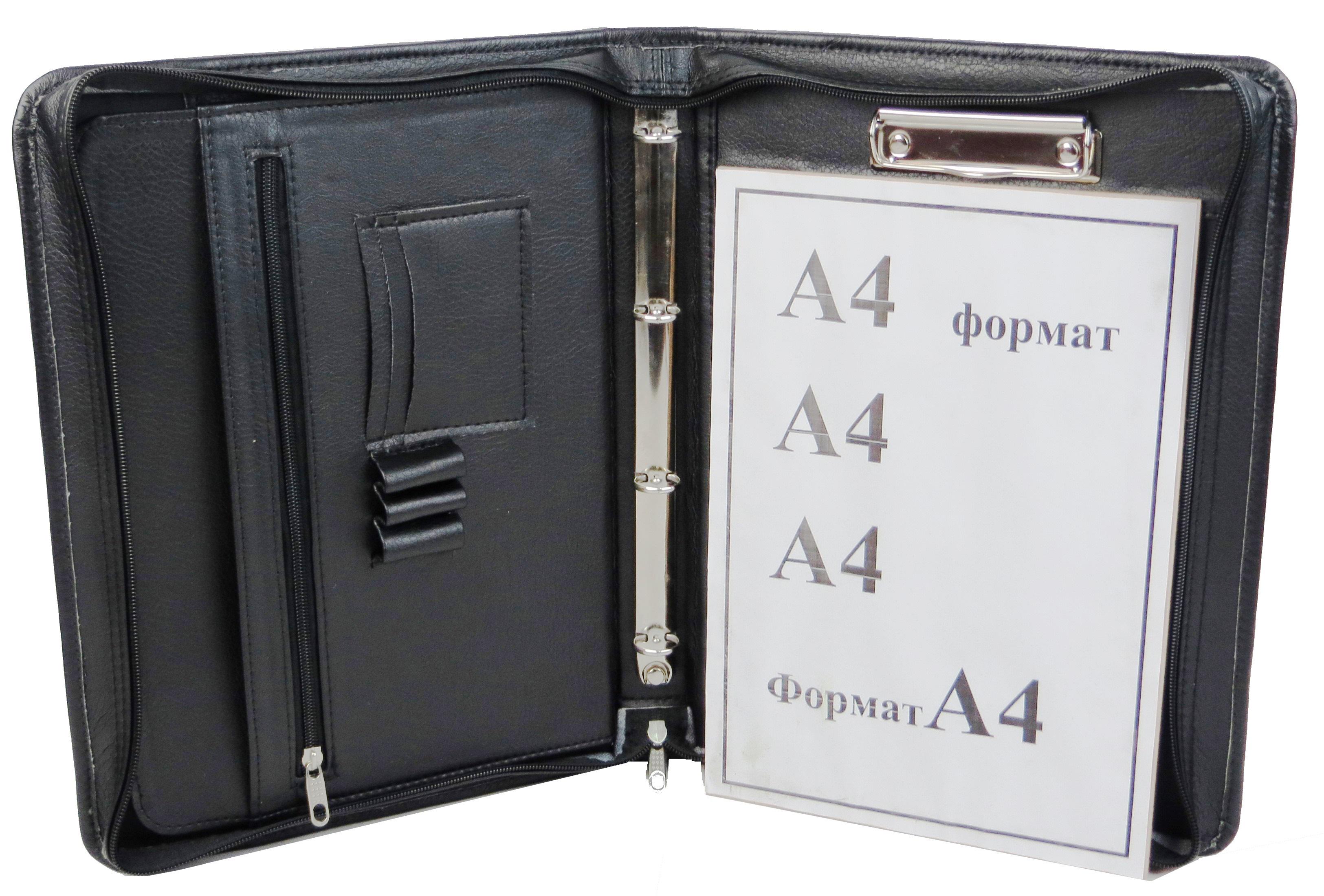 Папка ділова з ручкою Exclusive з екошкіри Чорний (710100 black) - фото 5