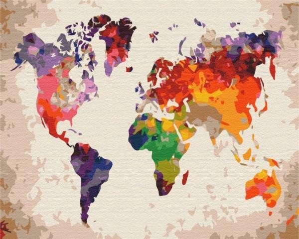 Картина по номерам Brushme Цветная карта 40х50 см в термопакете (BS52296-mt)