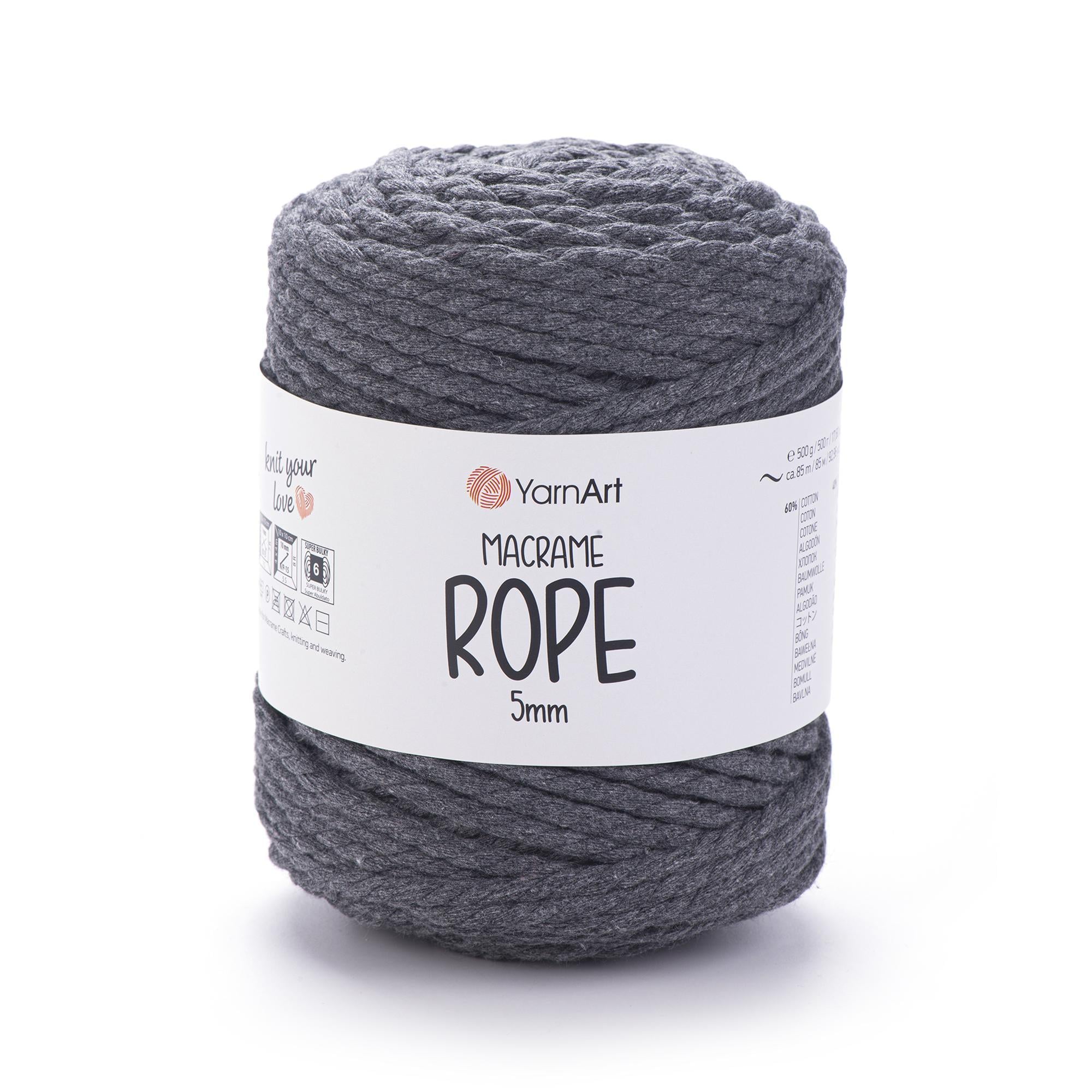 Шнур кручений Macrame Rope 5 мм 500 г Темно-сірий №758 (1815910817)