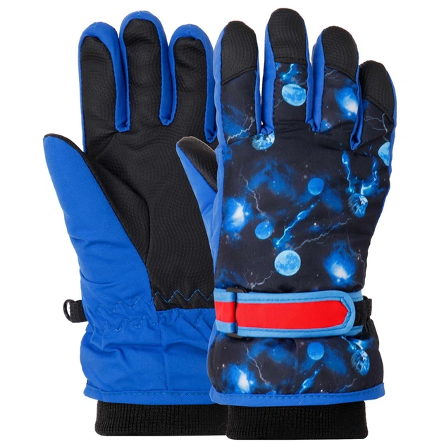 Перчатки лыжные детские зимние LUCKYLOONG C-1699 L-XL Синий/Салатовый (FFR00669)