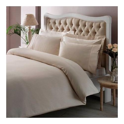 Постельное белье TAC Premium Basic Stripe krem евро Кремовый (2000022086219)