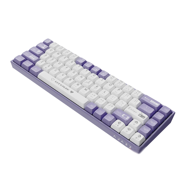 Клавіатура ігрова Ajazz AK680 дротова механічна із RGB підсвічуванням Red Switch Purple/White - фото 3