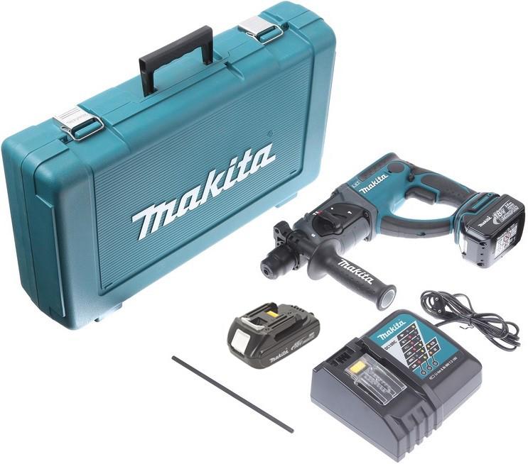 Аккумуляторный перфоратор Makita DHR202RX4 LXT SDS-Plus (18В, 2,0Дж, 20мм) + АКБ 3 Ah + АКБ 1,5 Ah + З/У + кейс электрический трехрежимный ручной (4173)