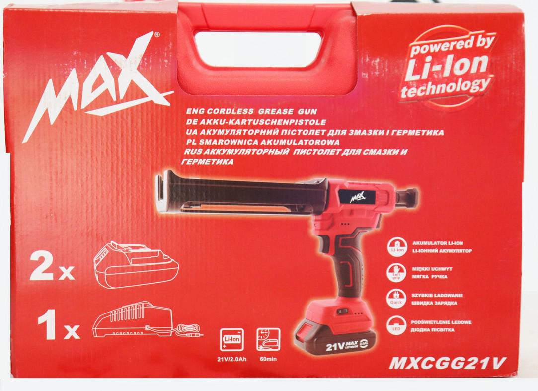 Пістолет для герметика акумуляторний MAX MXCGG21V (10193) - фото 11