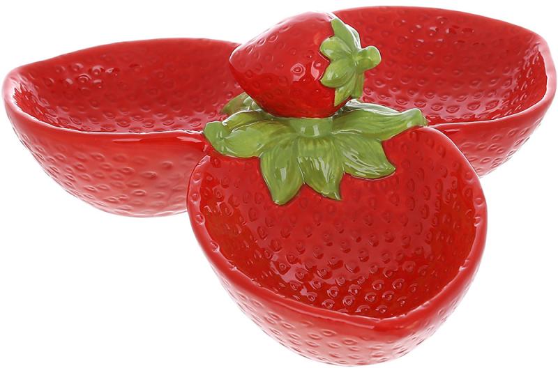 Менажница керамическая Fruits Strawberry 24см, клубника